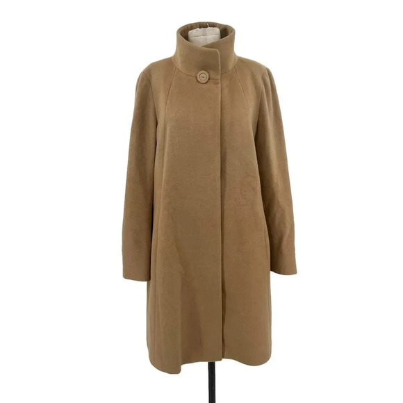 Cinzia‎ Rocca Due Flared Camel Wool Angora Coat Size US 12 - Picture 1 of 15
